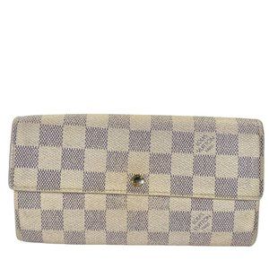 AUTHENTIC Louis Vuitton  WALLET LV Long Portefeuille Sarah White Damier Azul 183